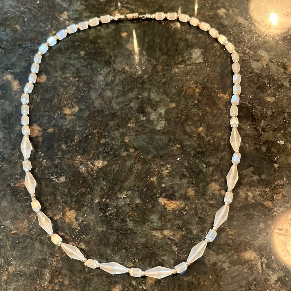 Vintage Elegant White Beaded Necklace